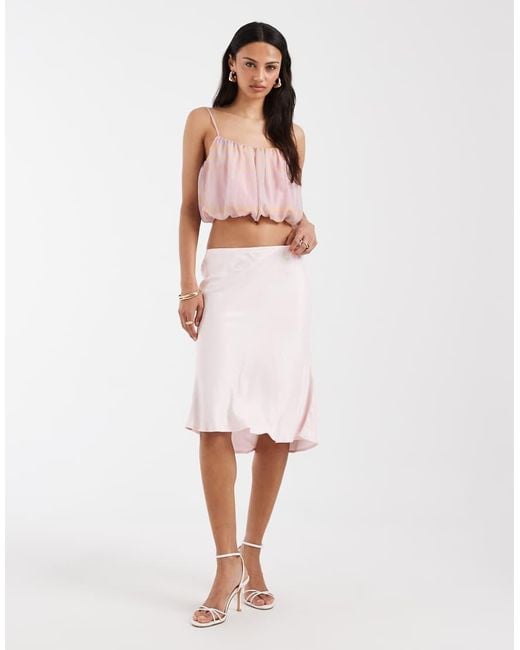 ASOS Pink Chiffon Bubble Cami Top