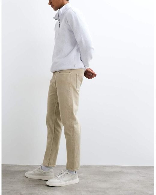 Mango White Tapered Jean for men