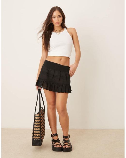 ASOS Black Crinkle Beach Skirt
