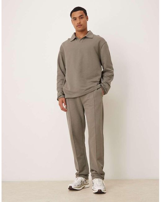 ASOS Brown Oversized Revere Pique Polo for men