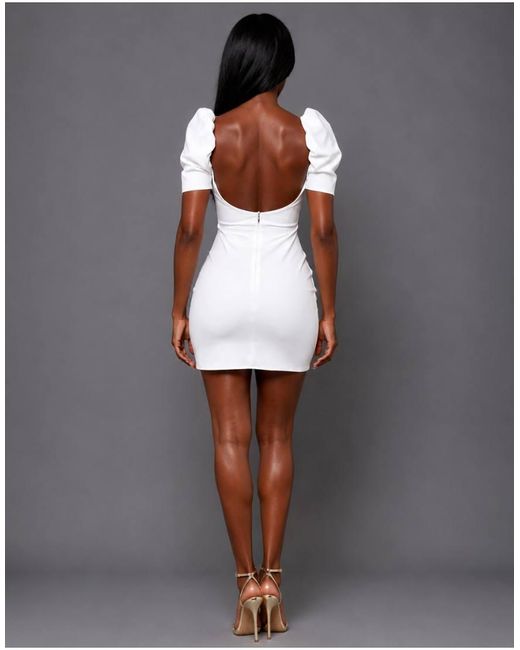 Vesper Gray Open Back Short Sleeve Mini Dress