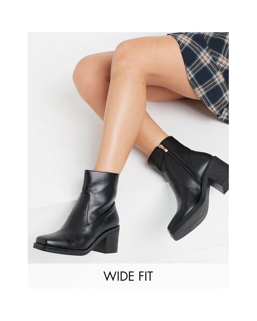 Raid Wide Fit Black Zerrin Heeled Ankle Boots