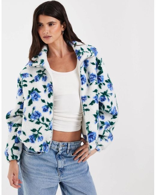 ONLY Blue Teddy Fleece Jacket