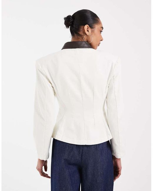 ASOS White Zip Through Cinch Jacket