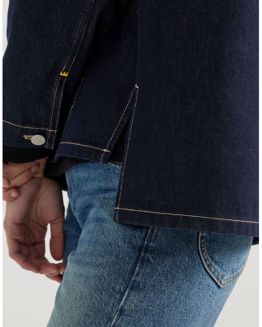 X jean-michel basquiat - capsule - veste en jean à imprimé artistique sur l'intérieur - délavage foncé Lee Jeans en coloris Blue