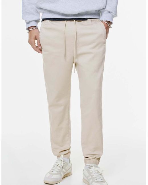 Pull&Bear White Comfort Joggers for men