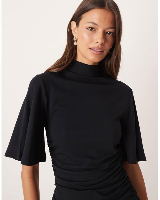 ASOS Black Cinched Batwing Top