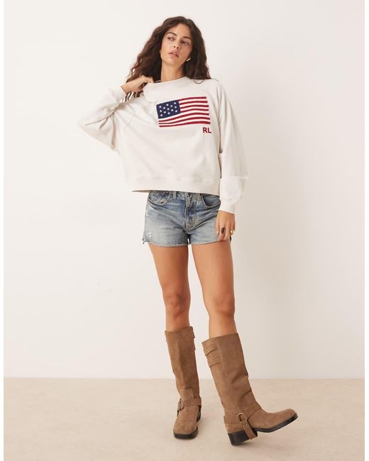 Polo Ralph Lauren White Flag Print Sweatshirt