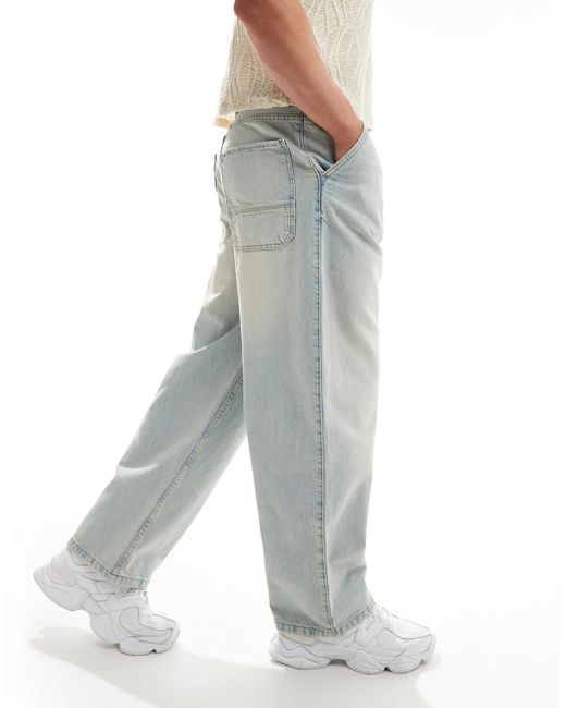 Pull&Bear – jeans mit skater-passform in Gray für Herren