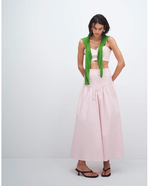 ASOS Pink High Waisted Seamed Maxi Skirt Co Ord