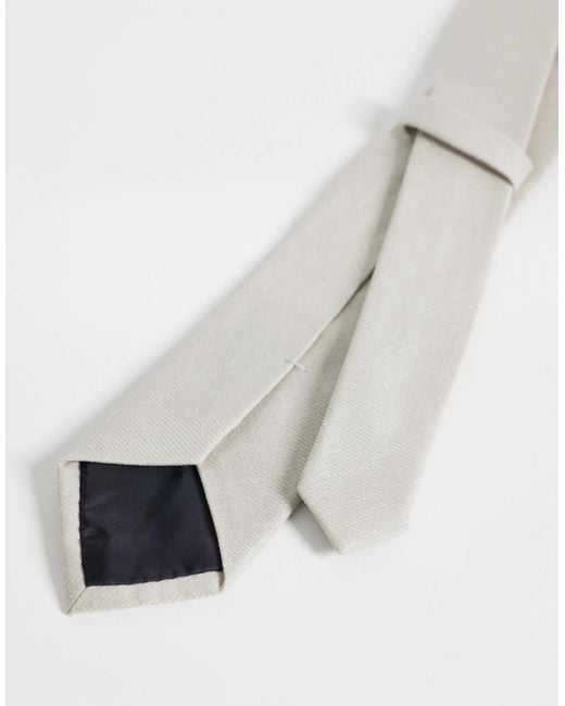 ASOS White Linen Mix Tie for men