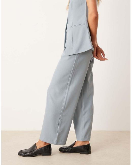 JDY Petite Blue Highwaist Pleated Wide Leg Trouser Co-Ord