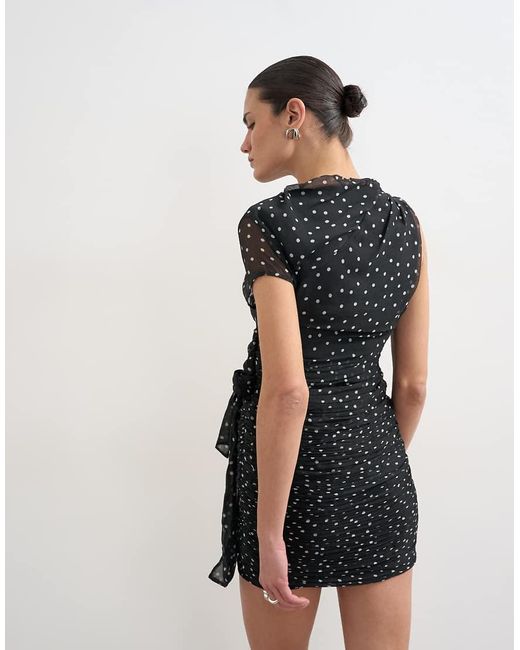 TOPSHOP White Grown On Shoulder Sash Dress