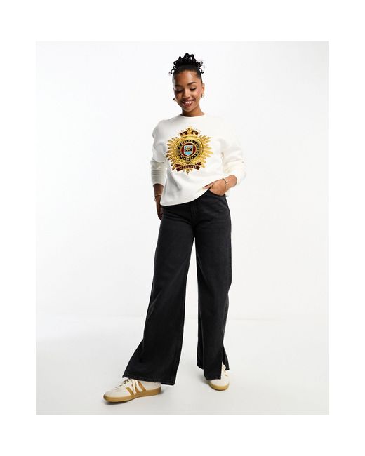 Polo Ralph Lauren Crest Logo Front Sweatshirt in White Lyst Canada