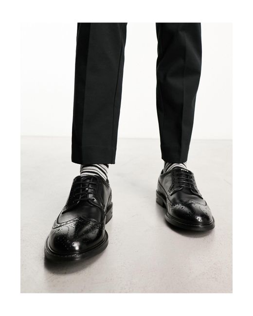Oliver - scarpe brogue di Walk London in Black da Uomo