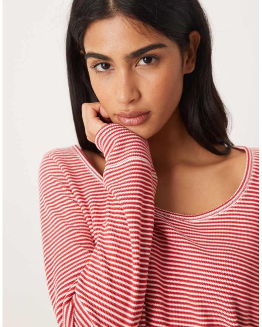 Hollister Pink Gilly Hicks Waffle Long Sleeve Crop Top Co-Ord