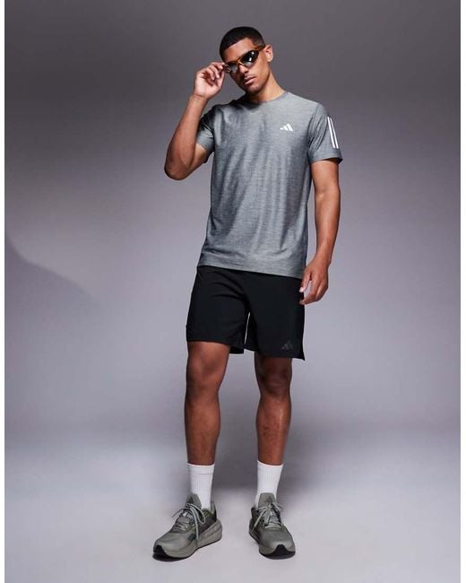 Adidas Originals Gray Adidas Running Own The Run T-shirt for men