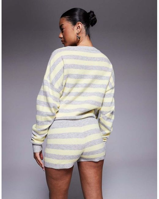 Tiger Mist Gray Koa Wool Feel Knitted Micro Shorts Co-ord