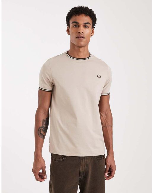 Fred Perry Natural Twin Tipped T-Shirt for men
