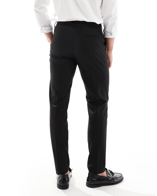 ASOS Black Smart Tapered Fit Trousers for men