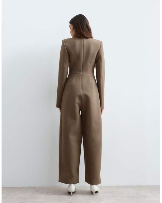 ARRANGE Brown Structured Tailored Jumpsuit