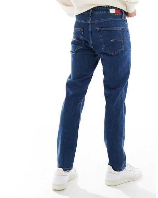 Jeans dad fit affusolati regular fit lavaggio scuro di Tommy Hilfiger in Blue da Uomo