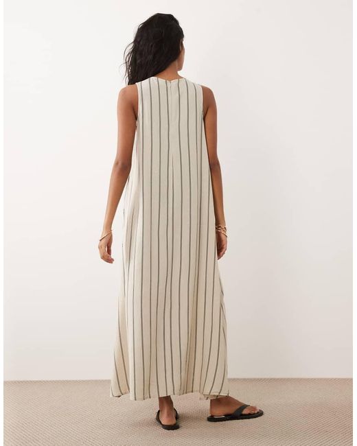 Jdy Natural Linen Blend Sleeveless Maxi Dress