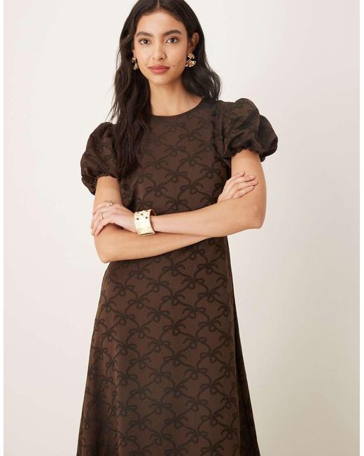 Sister Jane Natural Puff Sleeve Ruffle Hem Midaxi Dress