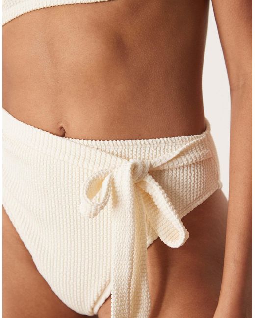 Peek & Beau Brown High Waist Bikini Bottom With Bow Detail