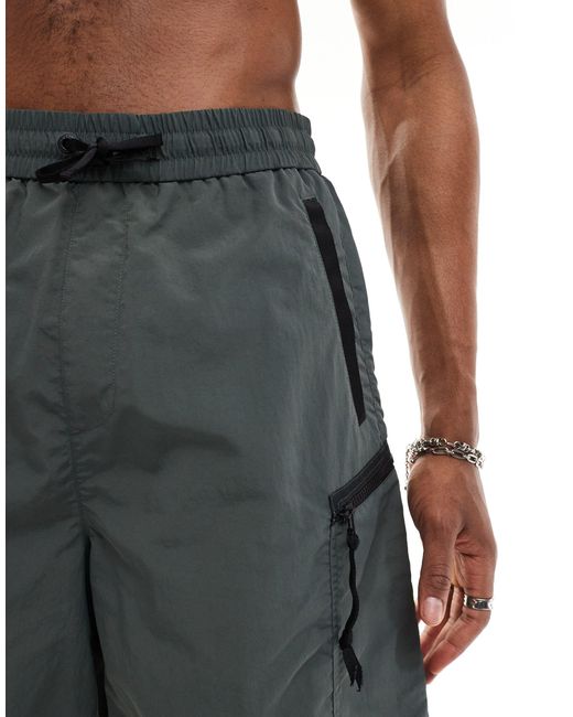 Armani Exchange Black Tonal Taping Cargo Shorts for men