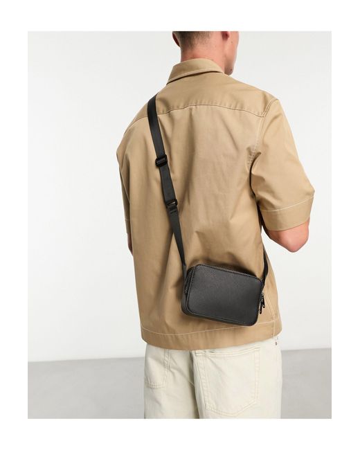 Sac bandoulière rigide en similicuir ASOS pour homme en coloris Neutre |  Lyst