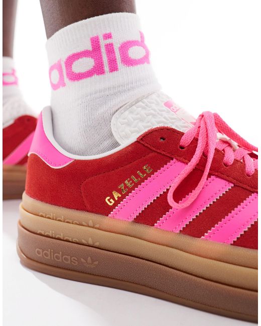 Gazelle bold - baskets à semelle plateforme - rouge et rose Adidas Originals en coloris Red