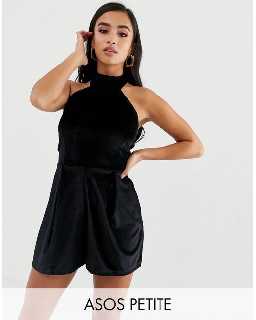 black halter playsuit