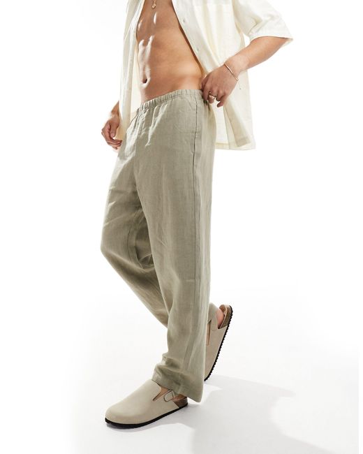 Weekday Natural Seth Linen Blend Trousers for men