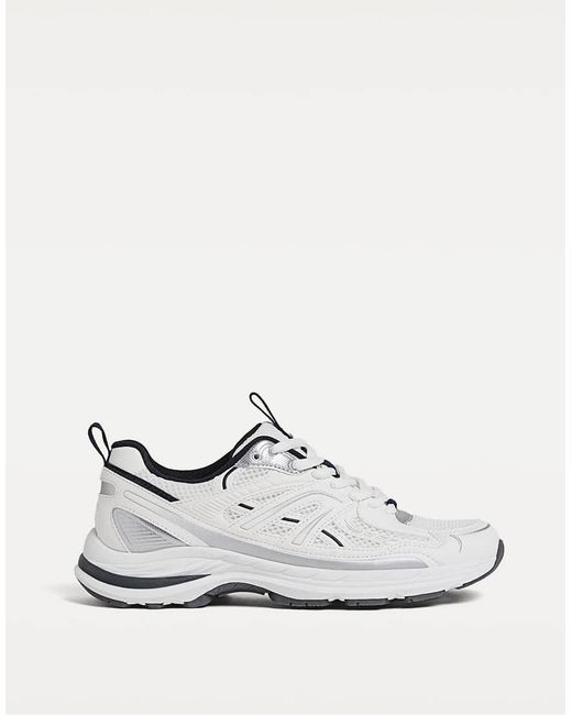 Stradivarius White Trainers With Detail