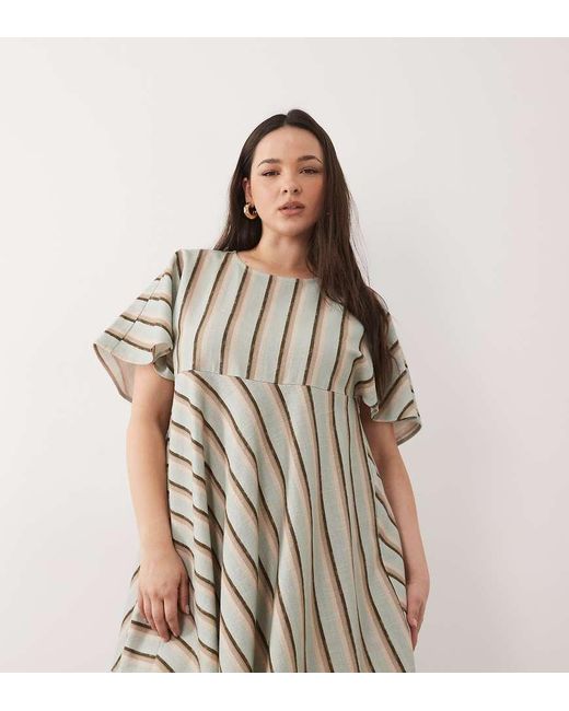 ASOS Brown Asos Design Curve Smock T-shirt Mini Dress