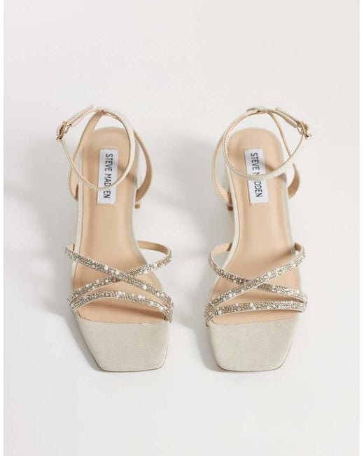Steve Madden Natural Gabby-P Embellished Block Heeled Sandal