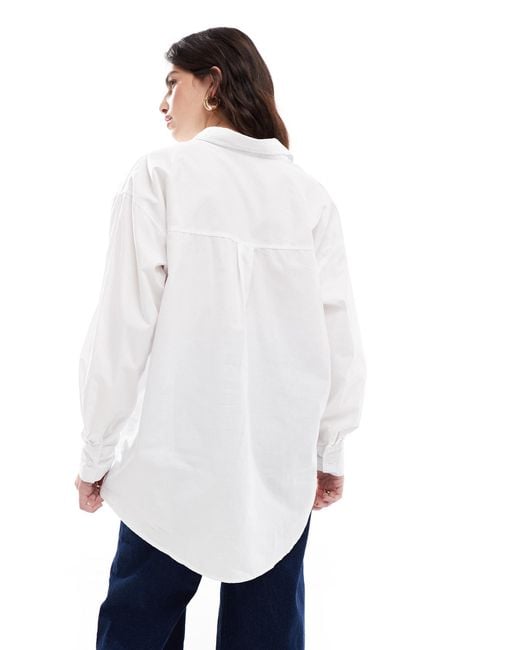 Cotton On White Cotton on – oversize-hemd aus popeline