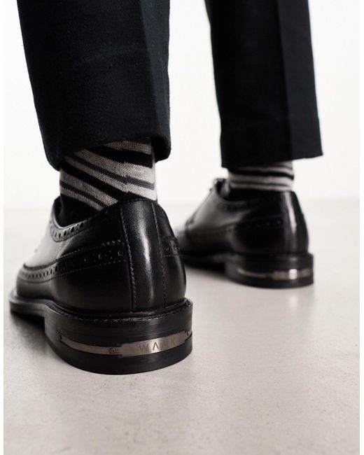 Oliver - scarpe brogue di Walk London in Black da Uomo