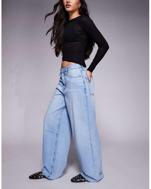 River Island Blue baggy Wide Leg Jeans