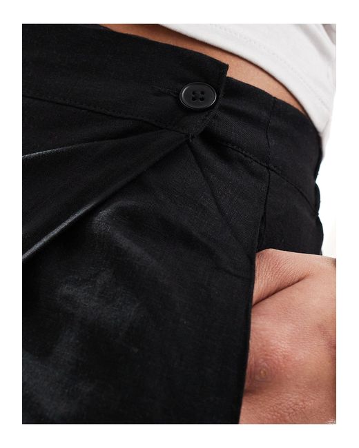 Vero Moda Black Aware Linen Wrap Maxi Skirt