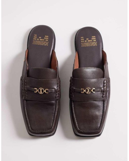 Bronx Brown Colby Loafer Mules