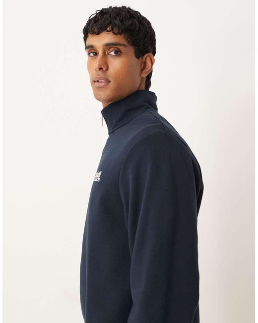 ASOS Sweatshirt Met Korte Rits En Normale Pasvorm in het Blue voor heren