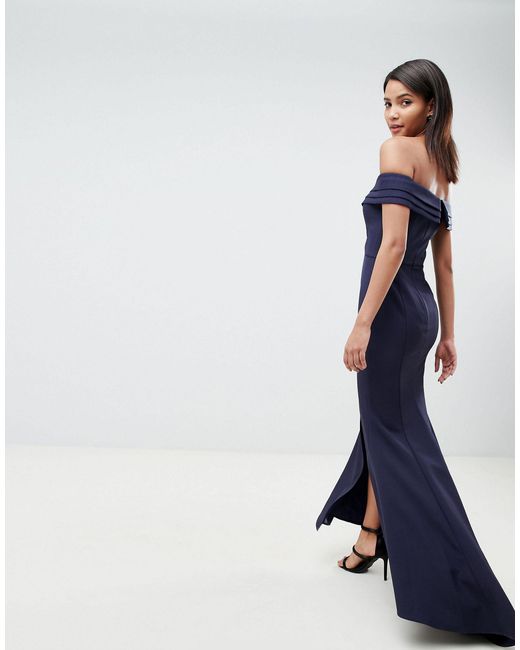 pleated off shoulder maxi dress
