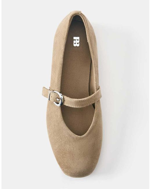 Pull&Bear White Leather Ballerinas