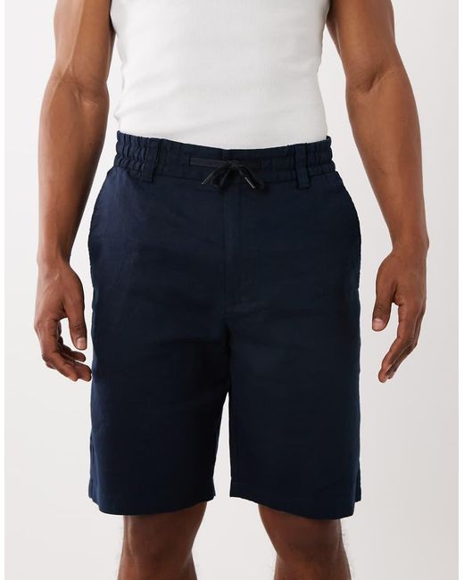 Boss White Hugo Boss Linen-blend Shorts for men