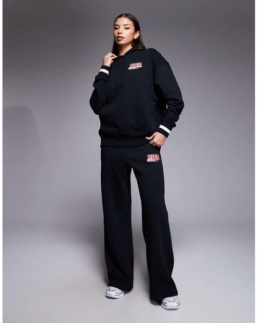 Nike Blue Phoenix Fleece Oversized Hoodie With Back Graphic