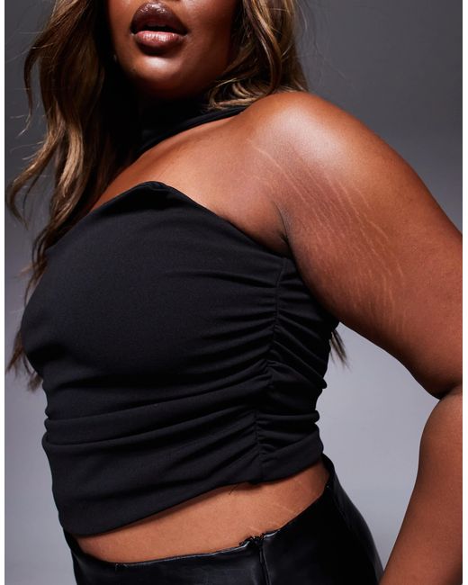 Asos design curve - top bandeau avec encolure foulard ASOS en coloris Gray