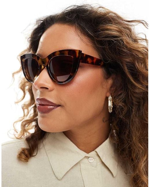 Pieces Brown Cat Eye Sunglasses