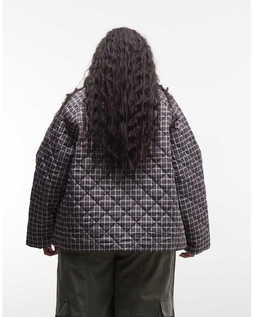 Noisy May Brown Lightweight Quilted Jacket With Cord Contrast Colour
